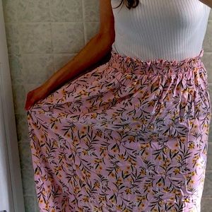 Maxi skirt floral pink